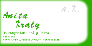 anita kraly business card