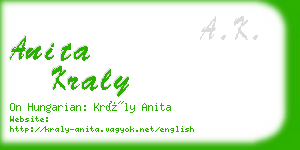 anita kraly business card